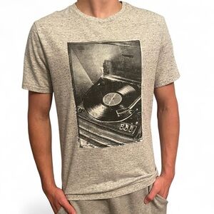 Banana Republic Gray Short Sleeve Tee with Vintage Graphic